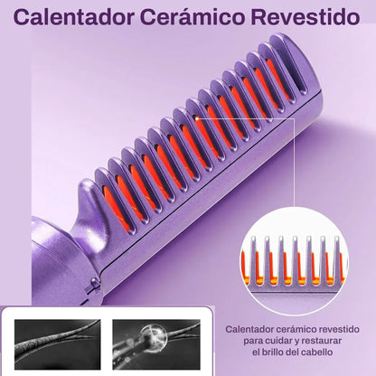 Cepillo Alisador Portátil Recargable