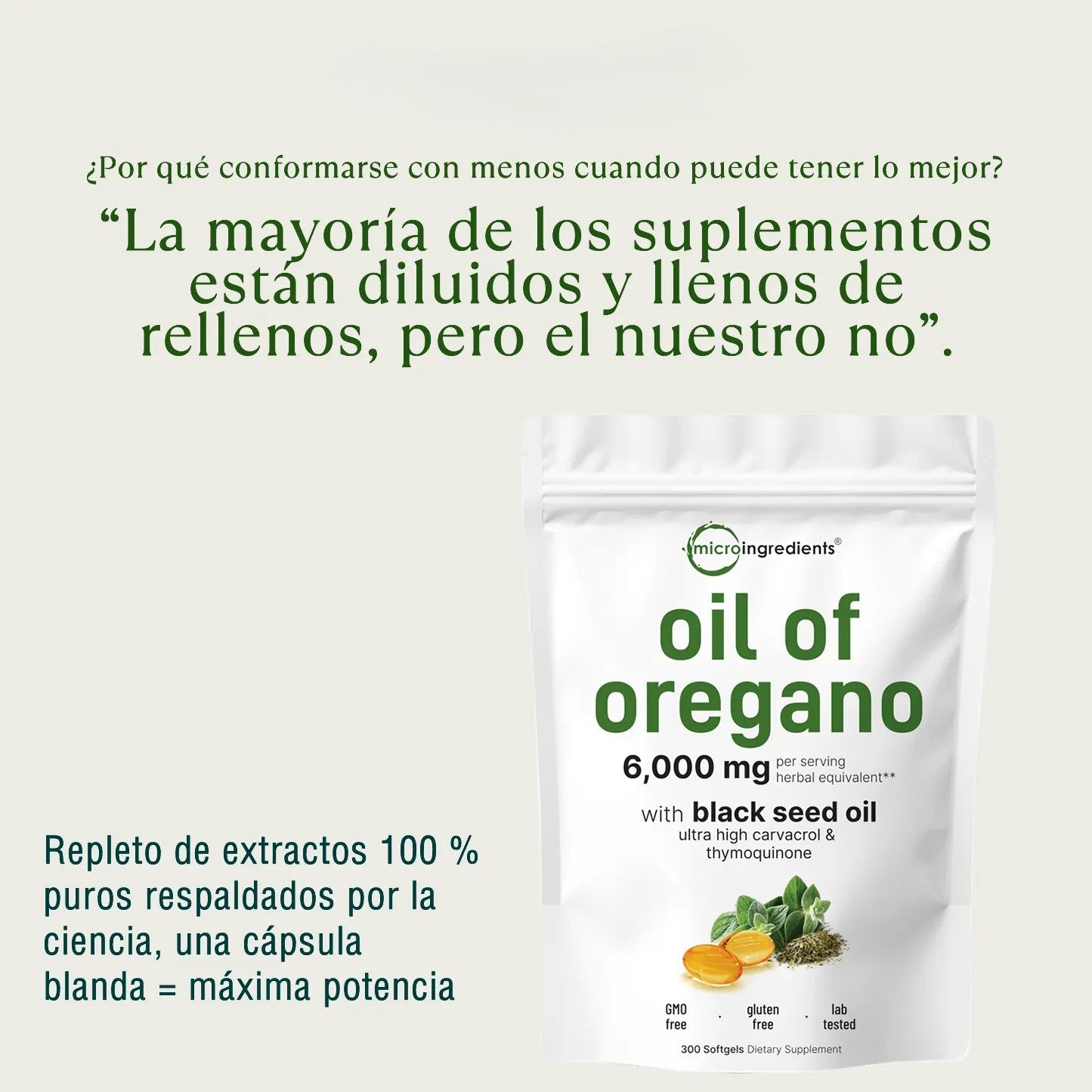 Aceite de Orégano - El Antibiótico Natural Más Poderoso (90 cápsulas)