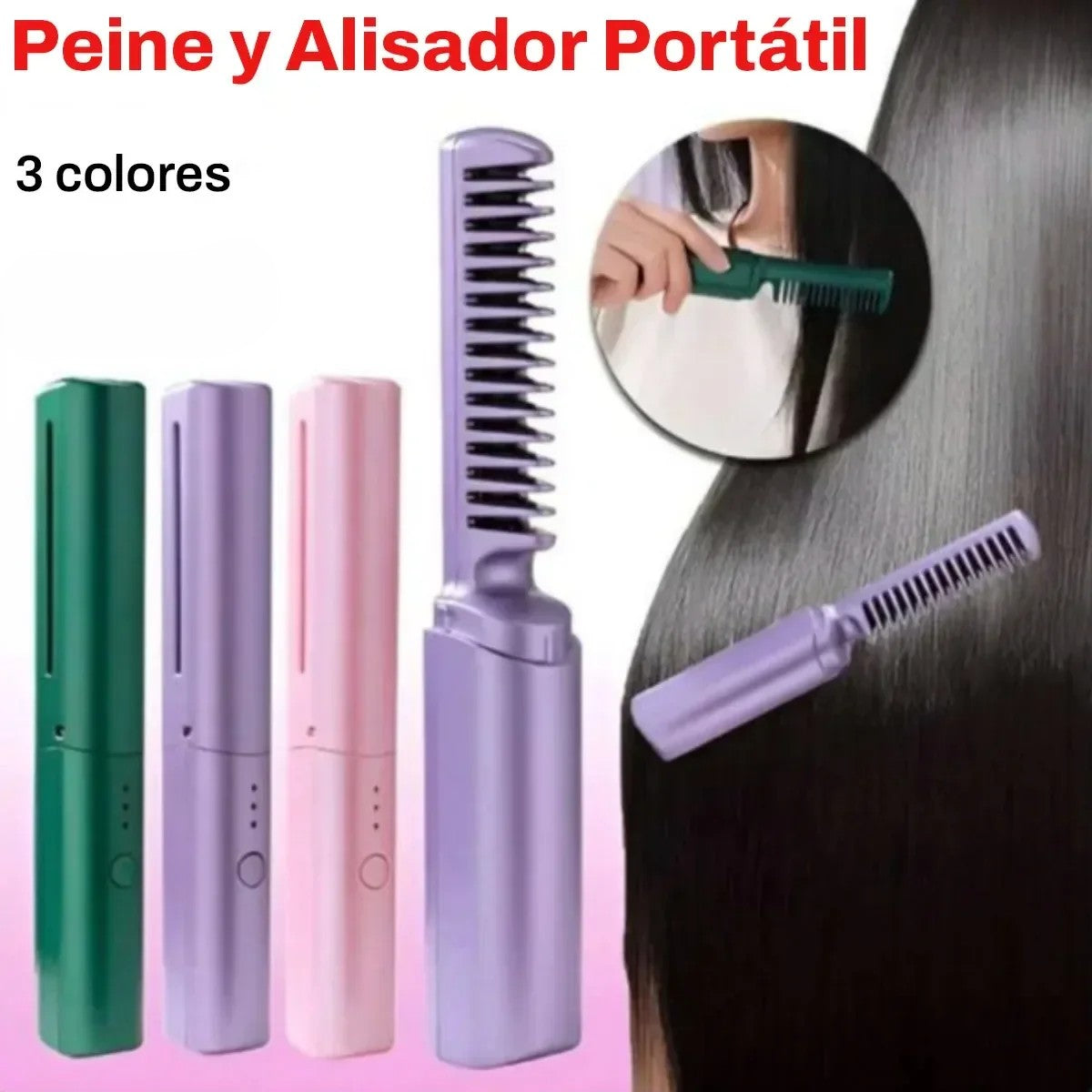 Cepillo Alisador Portátil Recargable