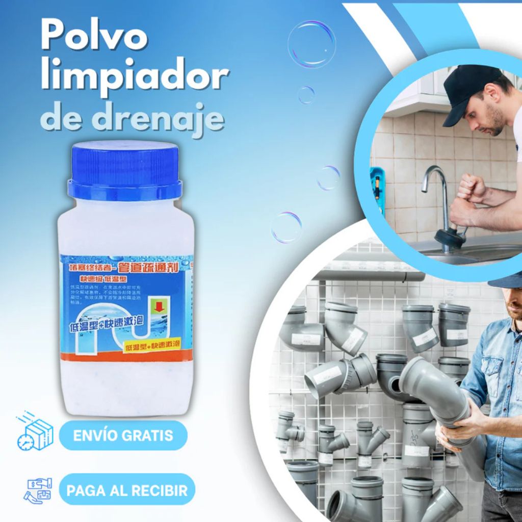 Polvo Limpiador De Drenaje - Destapador potente de tuberías (2X1)